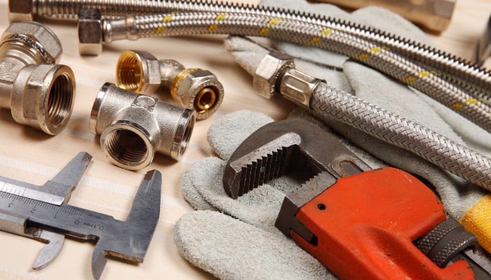 Plumbing Tools And Gloves